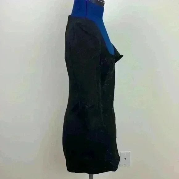 🆕nwt Lucy Paris plunge front black mini - Picture 4 of 10